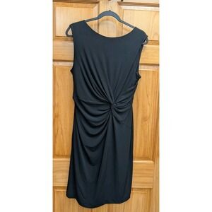 Chaus New York Women's L Black Dress Sleeveless Twist Front Spandex Fully Lined